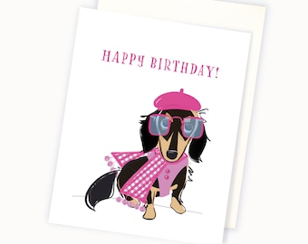Dachshund Card Doxie Card Card Wiener Dog Card Dog Card Blank Birthday Card