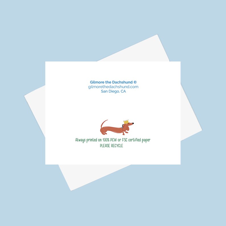 Daisy Dog Card Coral Dachshund Card Dog Lovers Card Dog Groomer's Card image 2