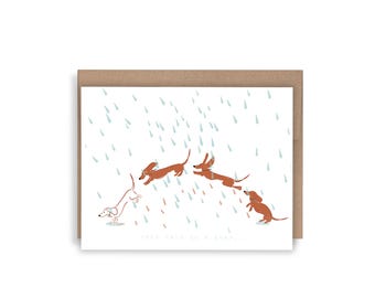 Dachshund Rainbow Encouragement Card: Doxie Friendship