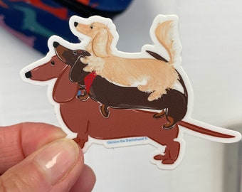 Dachshund Sticker - Doxie Sticker - Wiener Dog Sticker  - Sausage Dog - Dog Lover Gift - Teckel Stickers