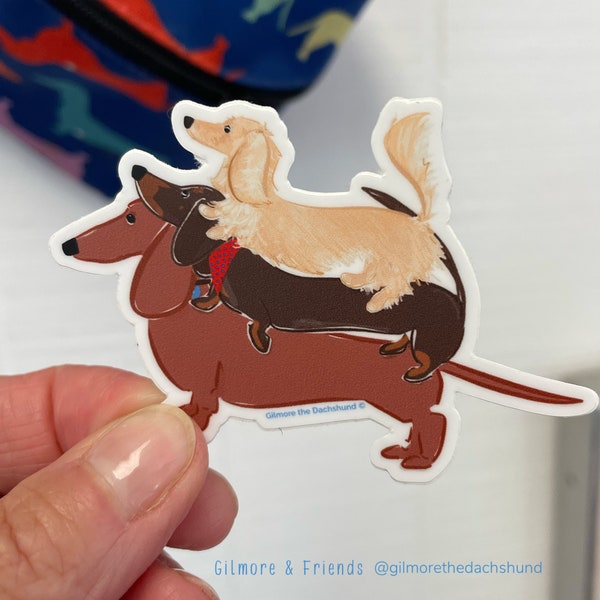 Dachshund Sticker - Doxie Sticker - Wiener Dog Sticker  - Sausage Dog - Dog Lover Gift - Teckel Stickers