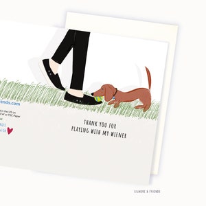 Dog Sitter Thank You Card Funny Wiener Dog Thank You Card Vet Tech Thank You Card image 2