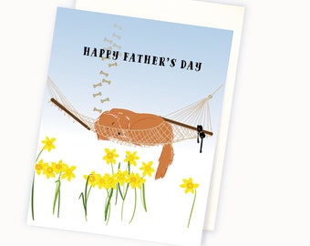 Father's Day Card - Dog Dad Card - Golden Father's Day  Card - Father's Day Card for Dog Lover