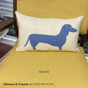 Doxie on a Pillow Long Hair Dachshund Pillow Doxie Decor Wire Doxie Pillow Dog Pillow Doxie Mom Decor Doxie Pillow Case image 4