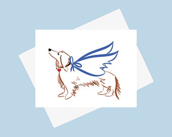 Pet Sympathy Dachshund Sympathy Card - Doxie Card for Dog Lover - Rainbow Bridge Card - Dog Condolence Card