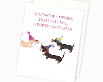 Funny Dachshund Birthday Card - Funny Birthday - Playful Doxie Birthday Card - Doxie Lover Birthday Card