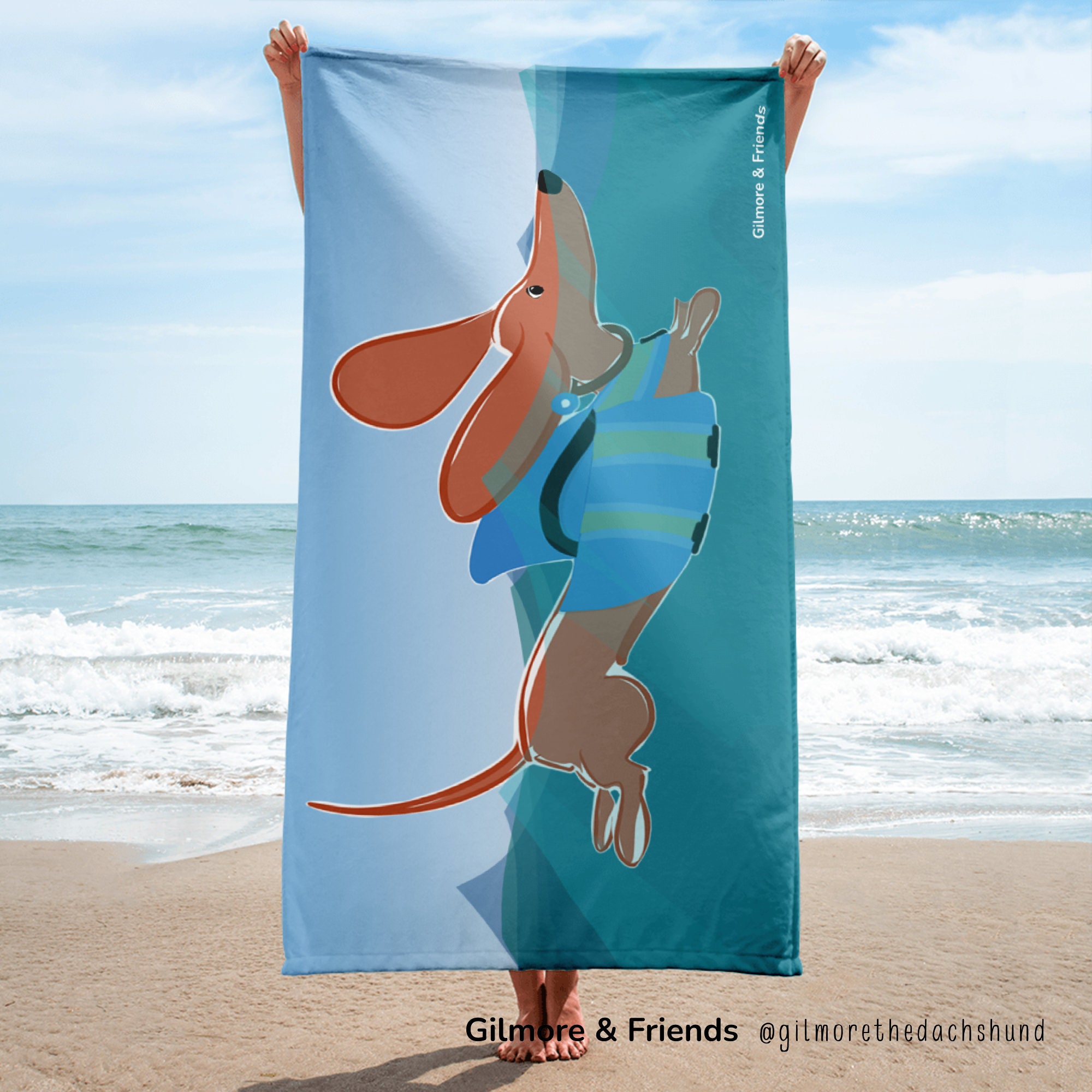 Sausage dog 2025 beach towel