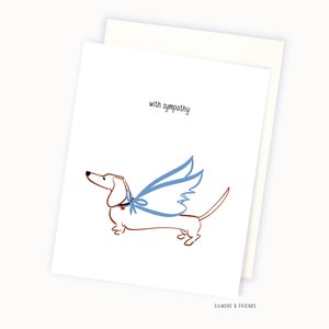 Pet Sympathy Dachshund Sympathy Card - Smooth Doxie Card for Dog Lover - Rainbow Bridge Card Angel Dog