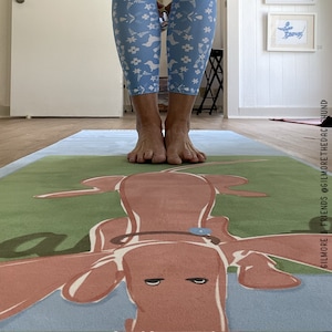 Namaste Home with my Dog Yoga Mat - Downward Dog Yoga Mat - Dachshund Yoga Mat - Customizable Yoga Mat