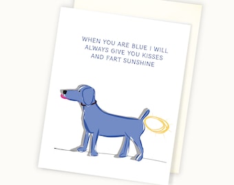 Funny Encouragement Card - Fart Joke Dog Card - Dog Encouragement Card - Friendship Card - Fart Card - Silly Encouragement Card
