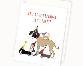 Dog Birthday Card - Great Dane Birthday Card - Scottie Birthday Card - Doxie Birthday Card - Birthday Card for Dog Lover
