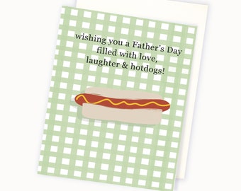 Cute Father's Day Card - Wiener Dog Father's Day Card - Father's Day Card for Hotdog Dad - Doxie Dad Card - Dad Card for Hot Dog Lover
