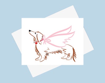 Pet Sympathy Dachshund Sympathy Card - Doxie Card for Dog Lover - Rainbow Bridge Card Angel Dog