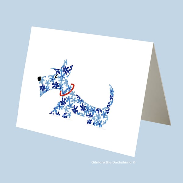 Scottie Dog Card -   Scottish Terrier Card Card - Westie Lovers Card - Dog Groomer's Card