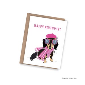 Dachshund Card Doxie Card Card Wiener Dog Card Dog Card Blank Birthday Card