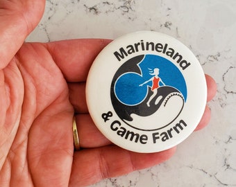 Vintage Marineland Pin, Marineland Canada, Ontario Pin, Advertisement, Marineland Button, Trip to Marineland, Seal Dolphins