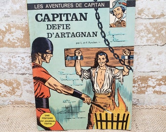 French comic book, Aventures Capitan Defie D'Artagnan Comic, 1966 Comic Book, Journal Tintin, Collectible comic, kids comic