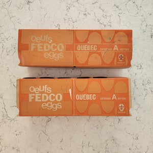 Carton à œufs, boîte à œufs Fedco douzaine, contenant à œufs, boîte à œufs en papier, articles de ferme à collectionner, vieille boîte en papier, décoration de cuisine de ferme