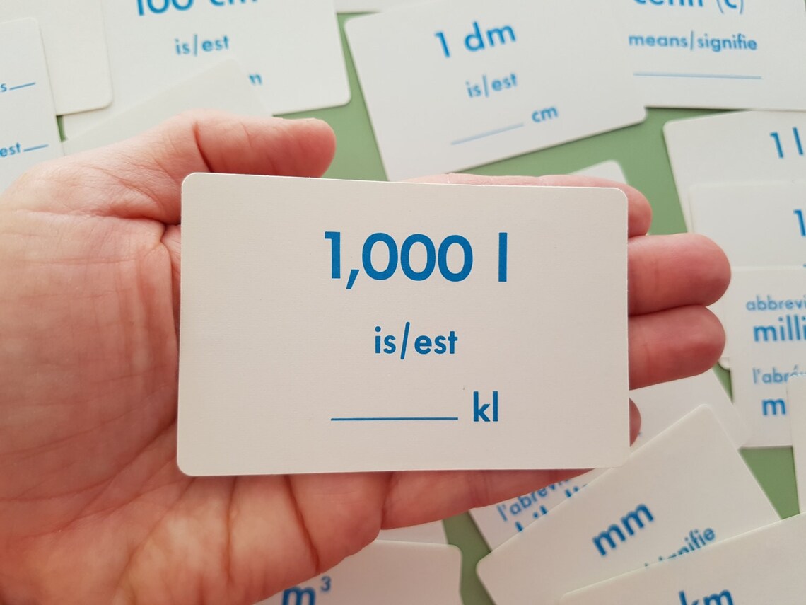 Flash Cards Metrics 45 Cards Metric Measurement Learning Etsy