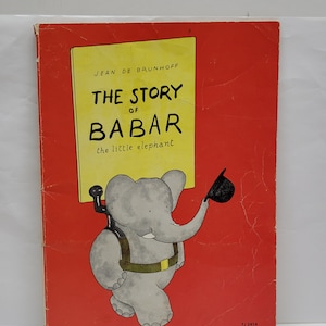 BABAR BOOK, Children Book, Vintage Book, Babar Little Elephant, Jean de Brunhoff, 1960s Babar, Softcover Babar Book