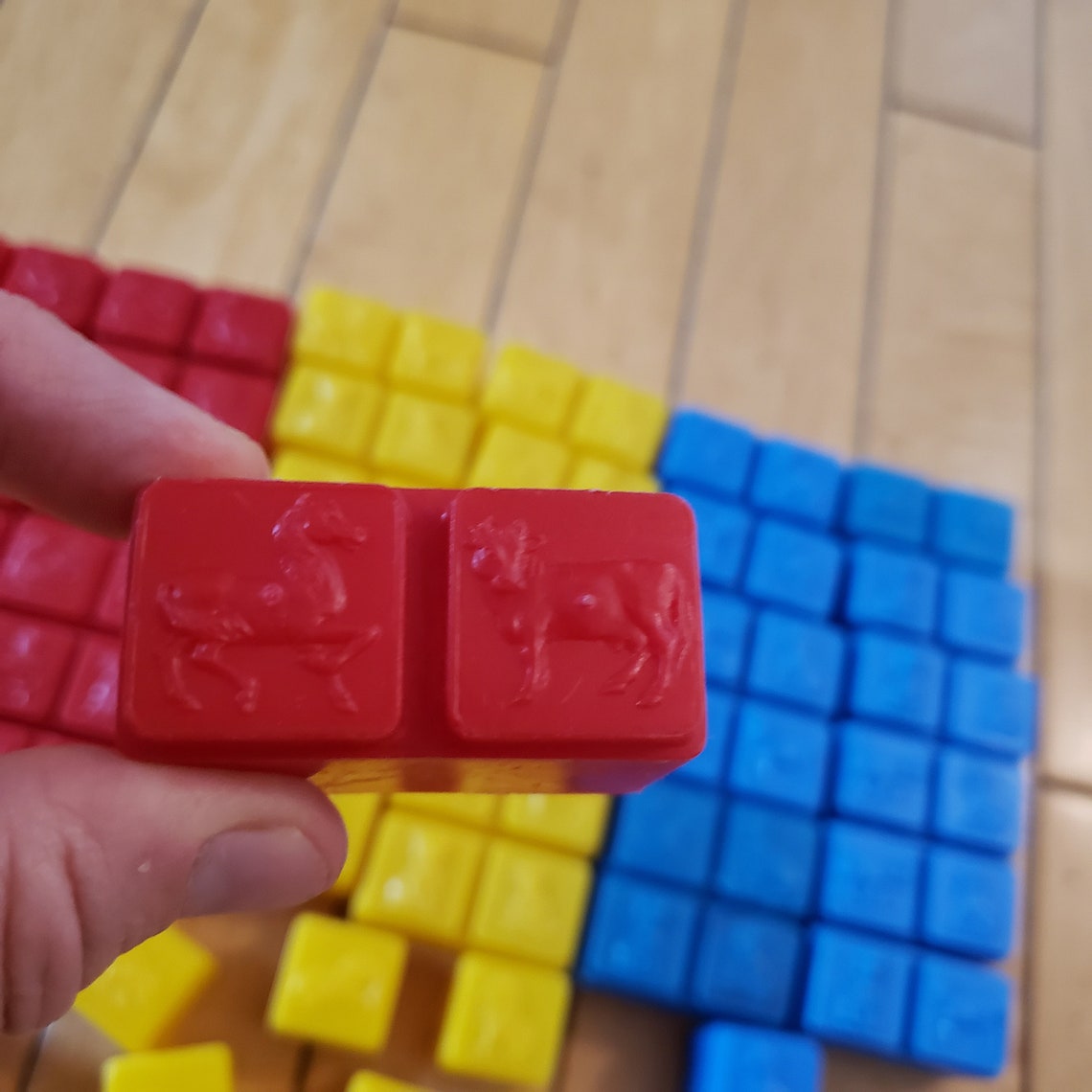 Vintage Building Blocks Soft Plastic Blocks Playschool Toy Etsy