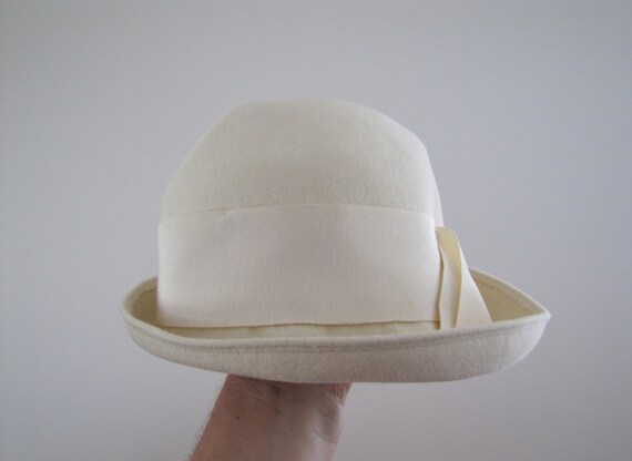 Beige FurFelt Women Hat, Cream Women Hat, Fedoras