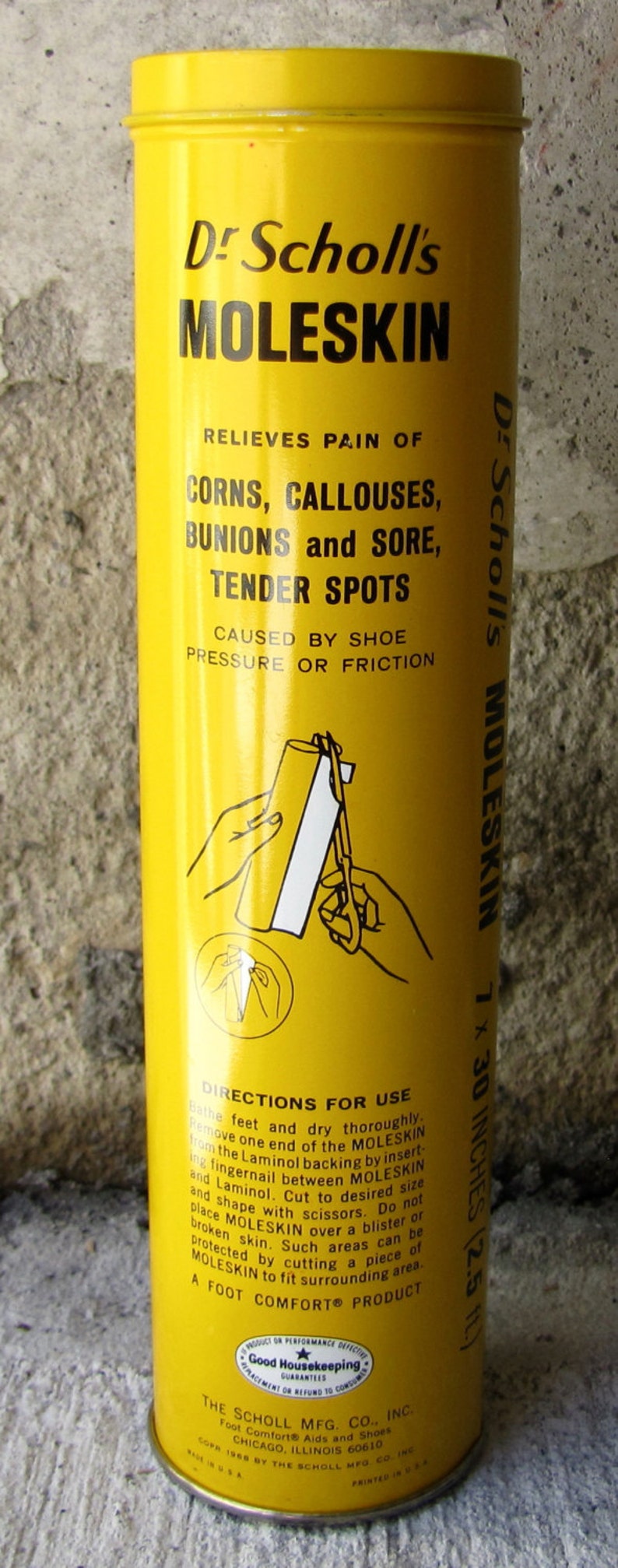 Vintage Dr Scholl/'s Moleskin Tin Dr Scholl/'s Vintage Tin Dr Scholl/'s Moleskin Plaster Pharmacy Tin Bathroom Decor
