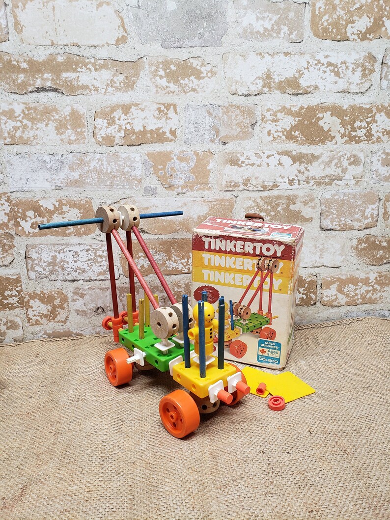 Vintage Tinkertoy 110 1983 Original Box Tinkertoy Building image 0