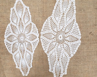 Crochet Lace Doily, Vintage Knitted Crochet, Diamond Shape Crochet Doily, Cotton Doily, Oval Doily, Crochet Tablecloth, Table Centerpiece