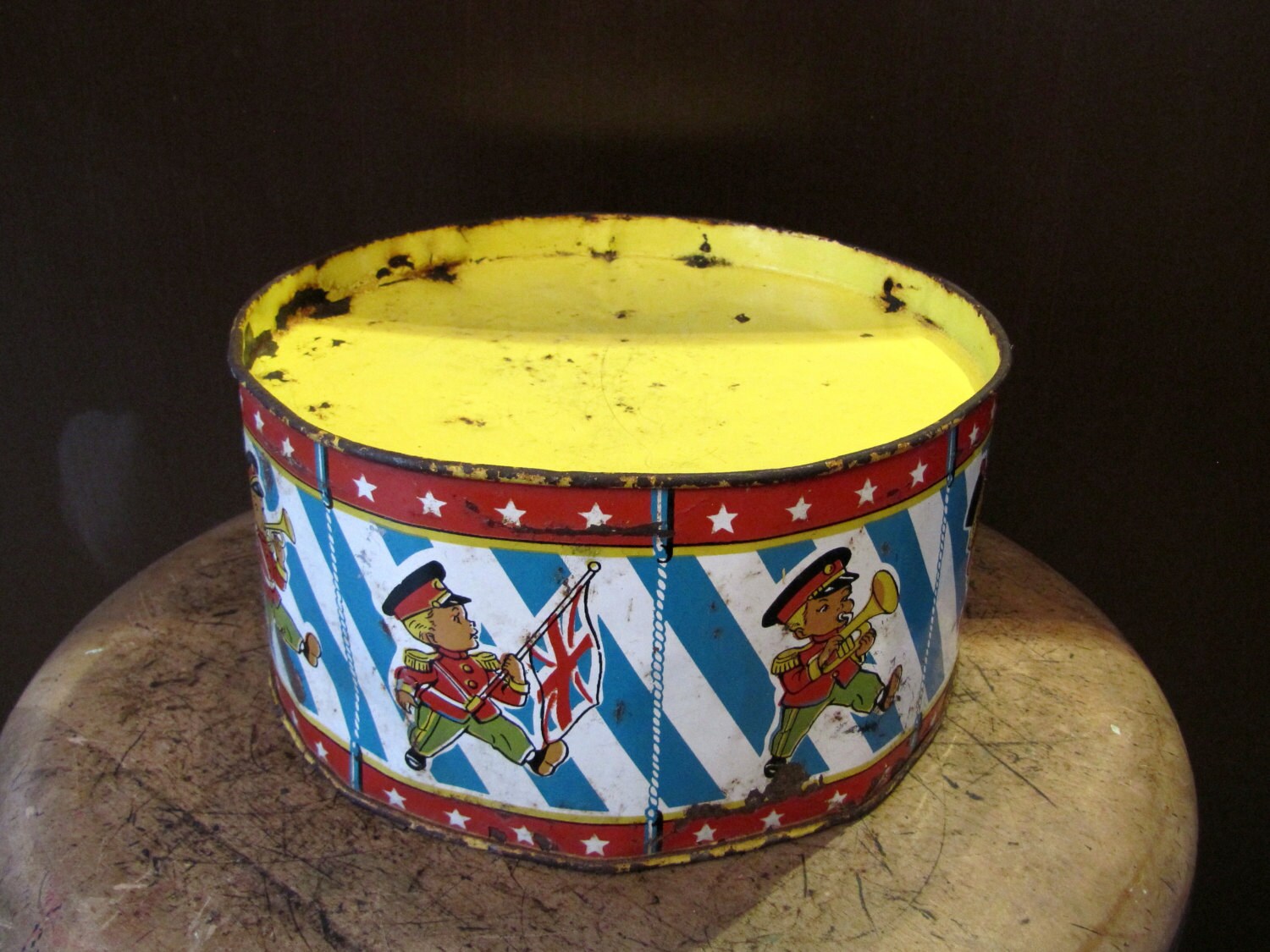 Vintage Metal Drum Drum Toy Eagle Toys Drum Nursery Decor Etsy