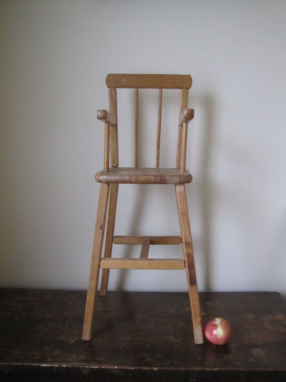 vintage wooden dolls high chair