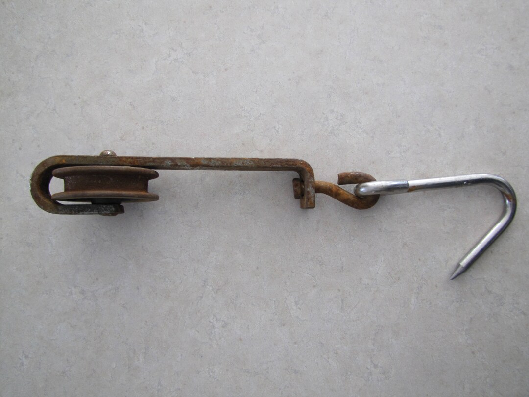 Butcher Hook Antique Meat Hook Pulley Metal Wheel DIY Etsy