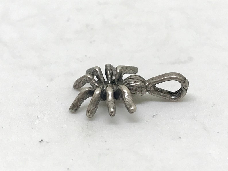 Craft Supplies Free Shipping within the USA Vintage Charm M98 Pendant Sterling Silver Spider