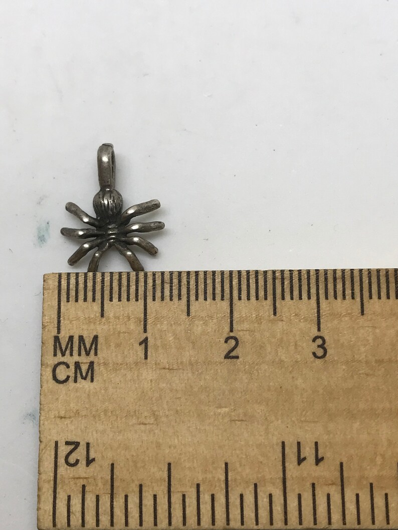 Craft Supplies Free Shipping within the USA Vintage Charm M98 Pendant Sterling Silver Spider