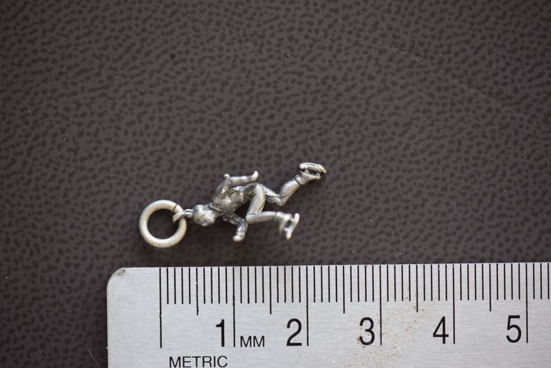 Figure Skating Pendant Male Ice Skater Vintage Free Shipping within the USA Winter Sports 925 Silver Craft Charm