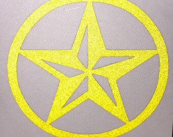 Star Circle -> HIGHLY REFLECTIVE <- Durable Fire Helmet Sticker - Decal (window, tumbler, RTIC, Yeti)