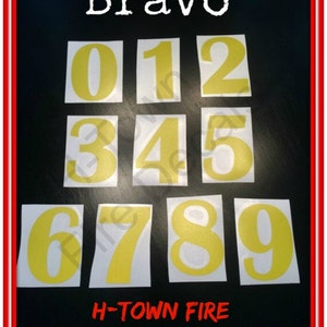 Fire Helmet Decal / Sticker &gt; Reflective Station &quot;Number&quot; (You Choose One Number) 0,1,2,3,4,5,6,7,8,9  (Permanent - Highly Reflective)