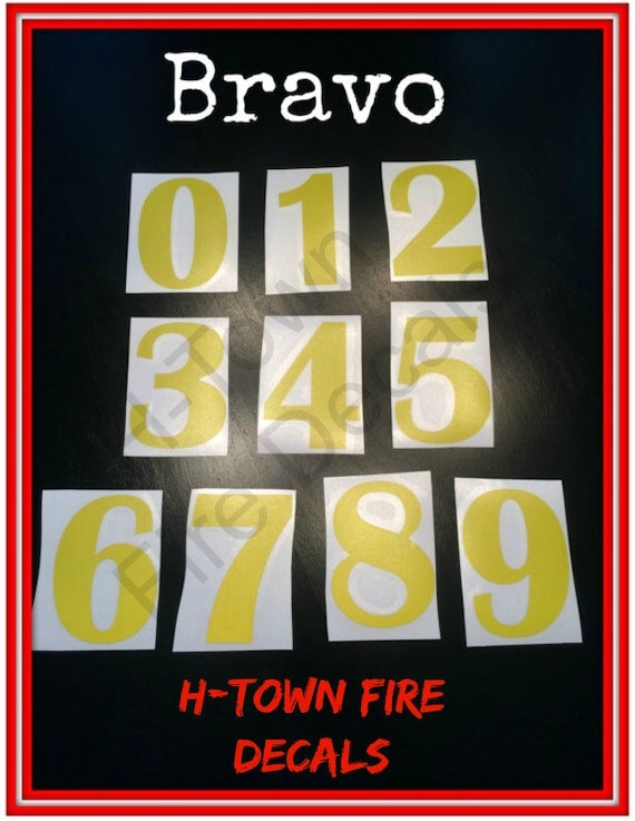 Firefighter Helmet Number Decals