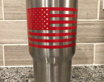 American Flag -> HIGHLY REFLECTIVE <- Durable Fire Helmet Sticker - Decal (window, tumbler, RTIC, Yeti)