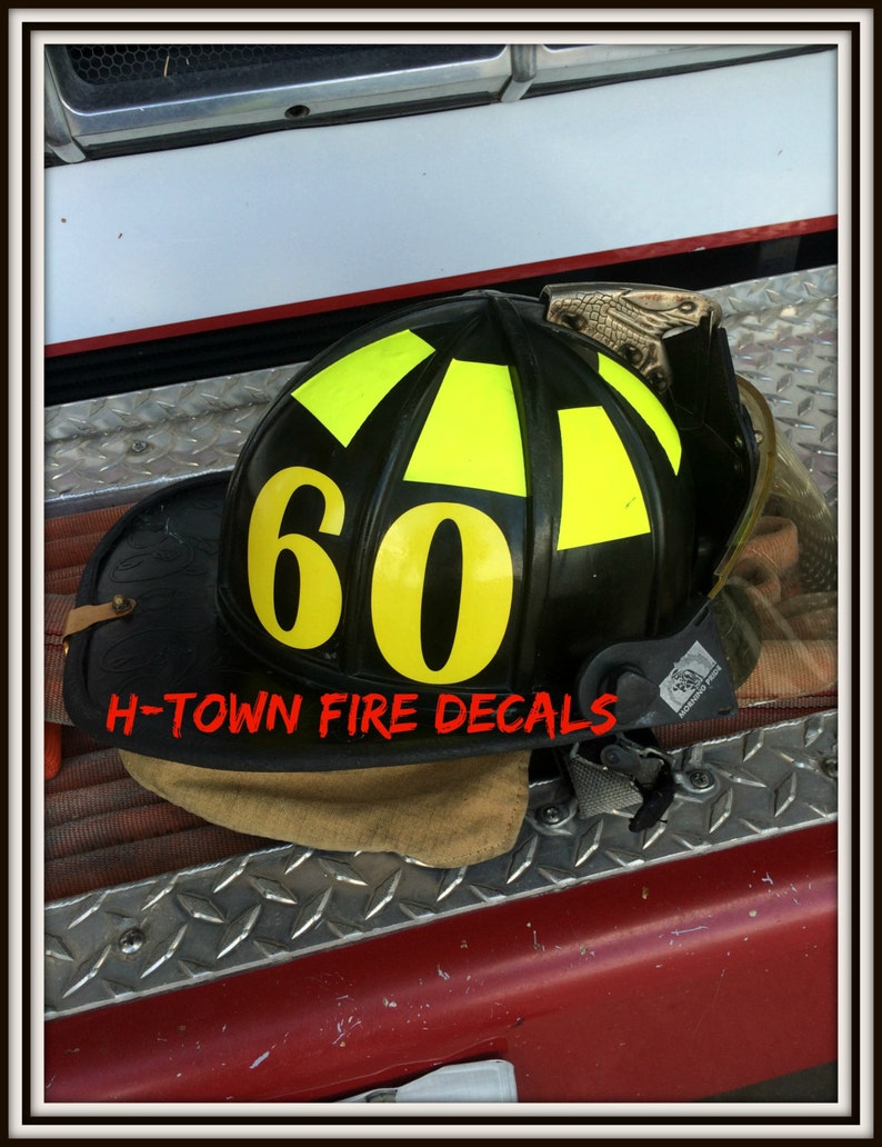 Fire Helmet Decal / Sticker Reflective Station Etsy