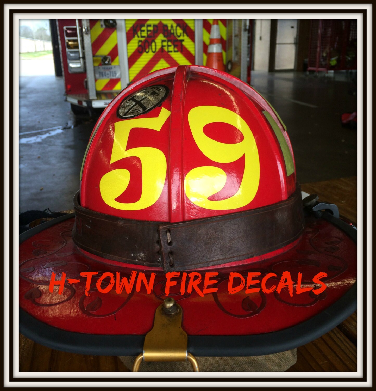 Fire Helmet Decal / Sticker Reflective Station Etsy