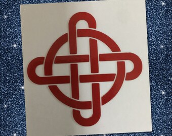 Celtic Cross Weave -> HIGHLY REFLECTIVE <- Durable Fire Helmet Sticker - Decal (window, tumbler, RTIC, Yeti)