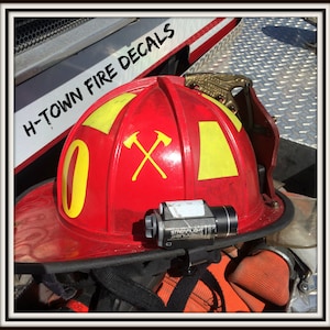 Set of Axes -&gt; HIGHLY REFLECTIVE &lt;- Durable Fire Helmet Sticker - Decal (window, tumbler, RTIC, Yeti)
