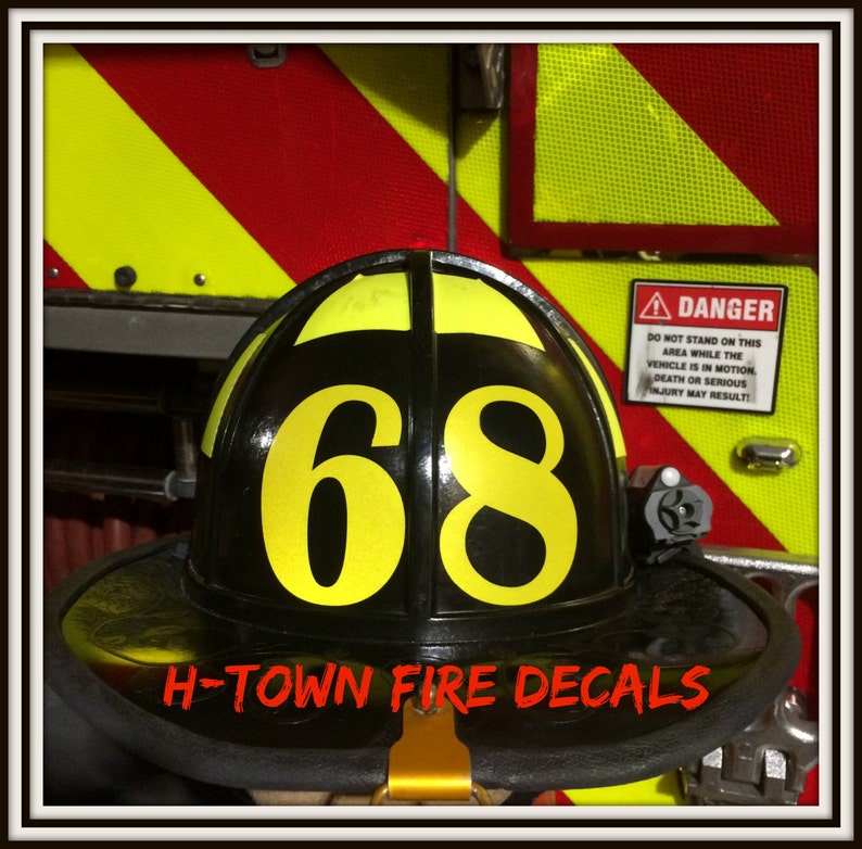 Fire Helmet Decal / Sticker Reflective Station Etsy