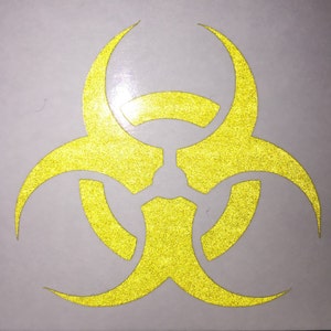 Biohazard Symbol -&gt; HIGHLY REFLECTIVE &lt;- Durable Fire Helmet Sticker - Decal (window, tumbler, RTIC, Yeti)