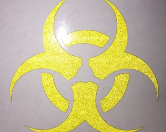 Biohazard Symbol -> HIGHLY REFLECTIVE <- Durable Fire Helmet Sticker - Decal (window, tumbler, RTIC, Yeti)