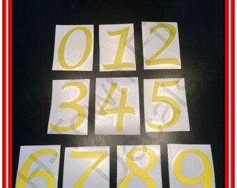 Fire Helmet Decal / Sticker > Reflective Station "Number" (You Choose One Number) 0,1,2,3,4,5,6,7,8,9  (Permanent - Highly Reflective)