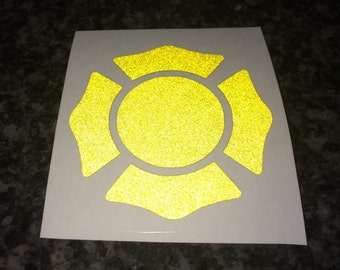 Maltese Cross -> HIGHLY REFLECTIVE <- Durable Fire Helmet Sticker - Decal (window, tumbler, RTIC, Yeti)