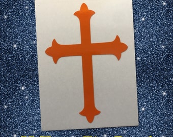 Cross -> HIGHLY REFLECTIVE <- Durable Fire Helmet Sticker - Decal (window, tumbler, RTIC, Yeti)