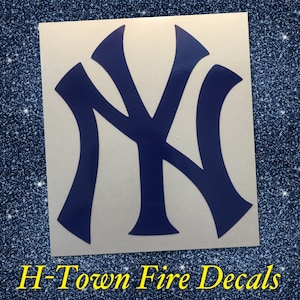 Baseball New York -&gt; HIGHLY REFLECTIVE &lt;- Durable Fire Helmet Sticker - Decal (window, tumbler, RTIC, Yeti)